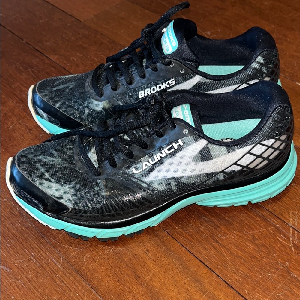 Brooks Black and Green Athletic Running Shoes
